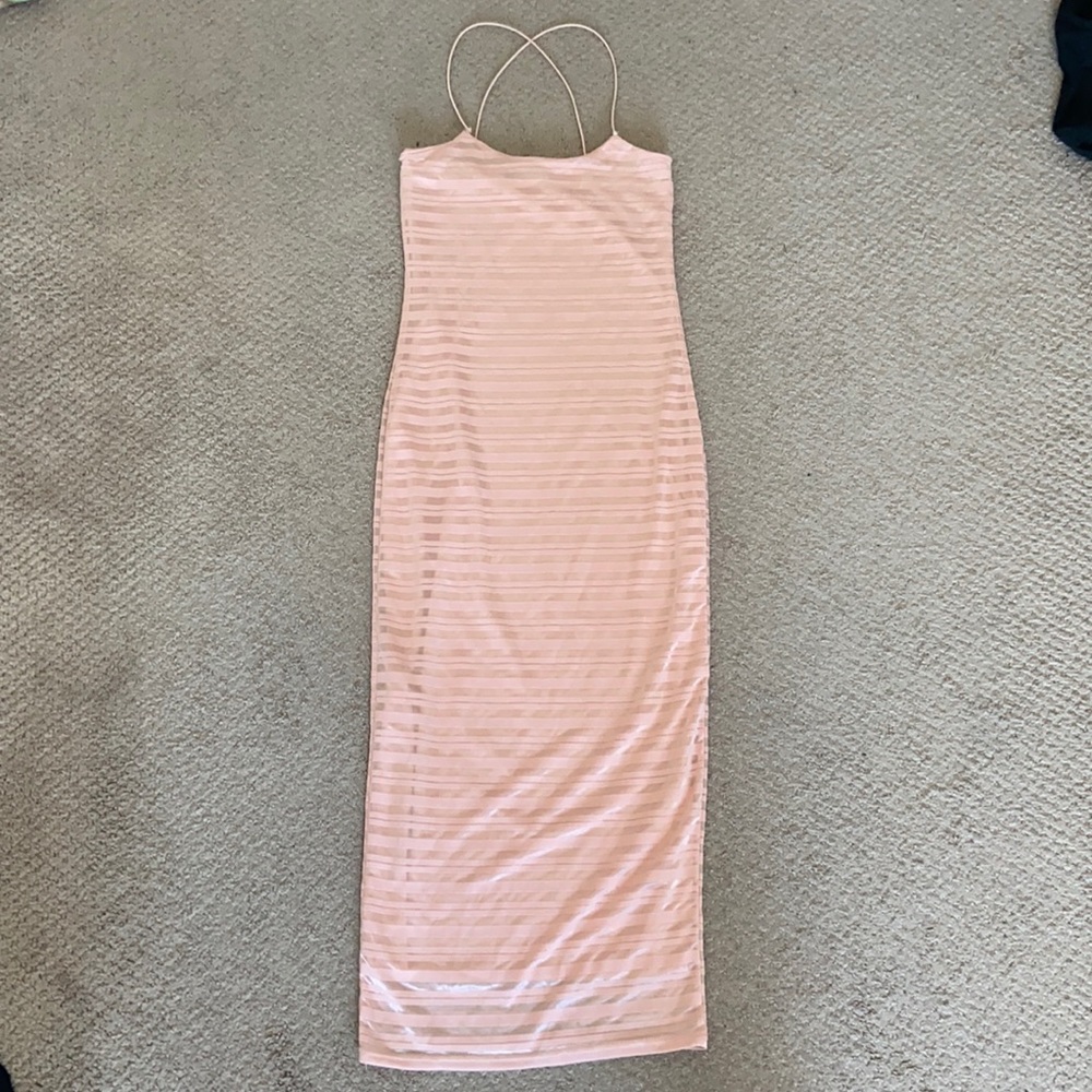 Light pink gorgeous skin tight pencil dress
